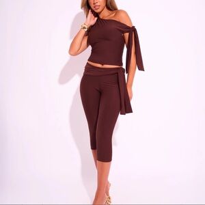 Public Desire Chocolate Women's Capri Set